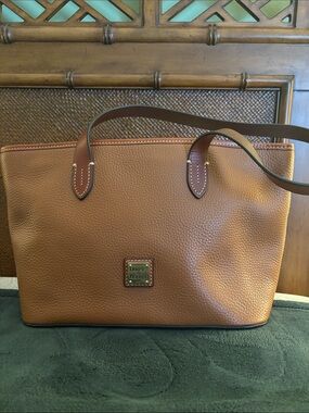 Dooney & Bourke Brown Pebbled Leather Tote Shoulder Bag